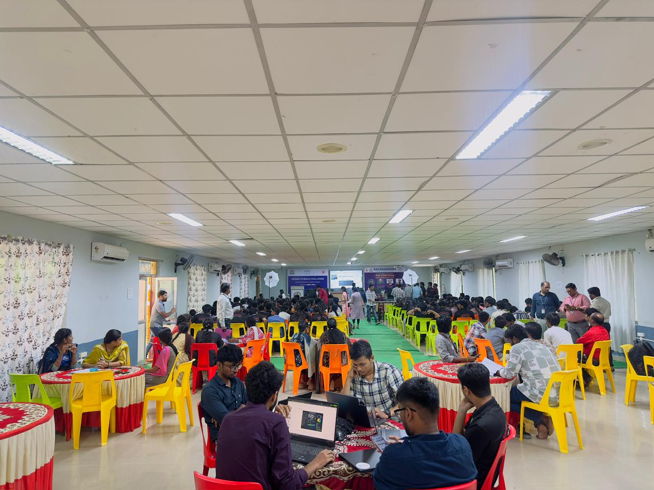 The Design to Build Engineering Challenge, a 24-hour National Innovation Hackathon, was successfully conducted and inspired by the visit of Sr.Kondaveeti Satyanarayana Garu, Chairman of Swarnandhra College of Engineering and Technology.